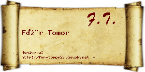 Für Tomor névjegykártya
